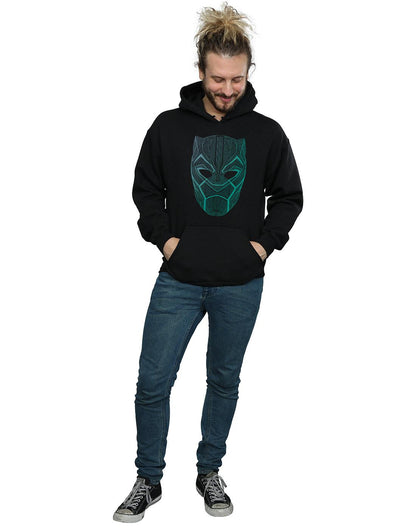 Black - Lifestyle - Marvel Mens Black Panther Tribal Mask Hoodie