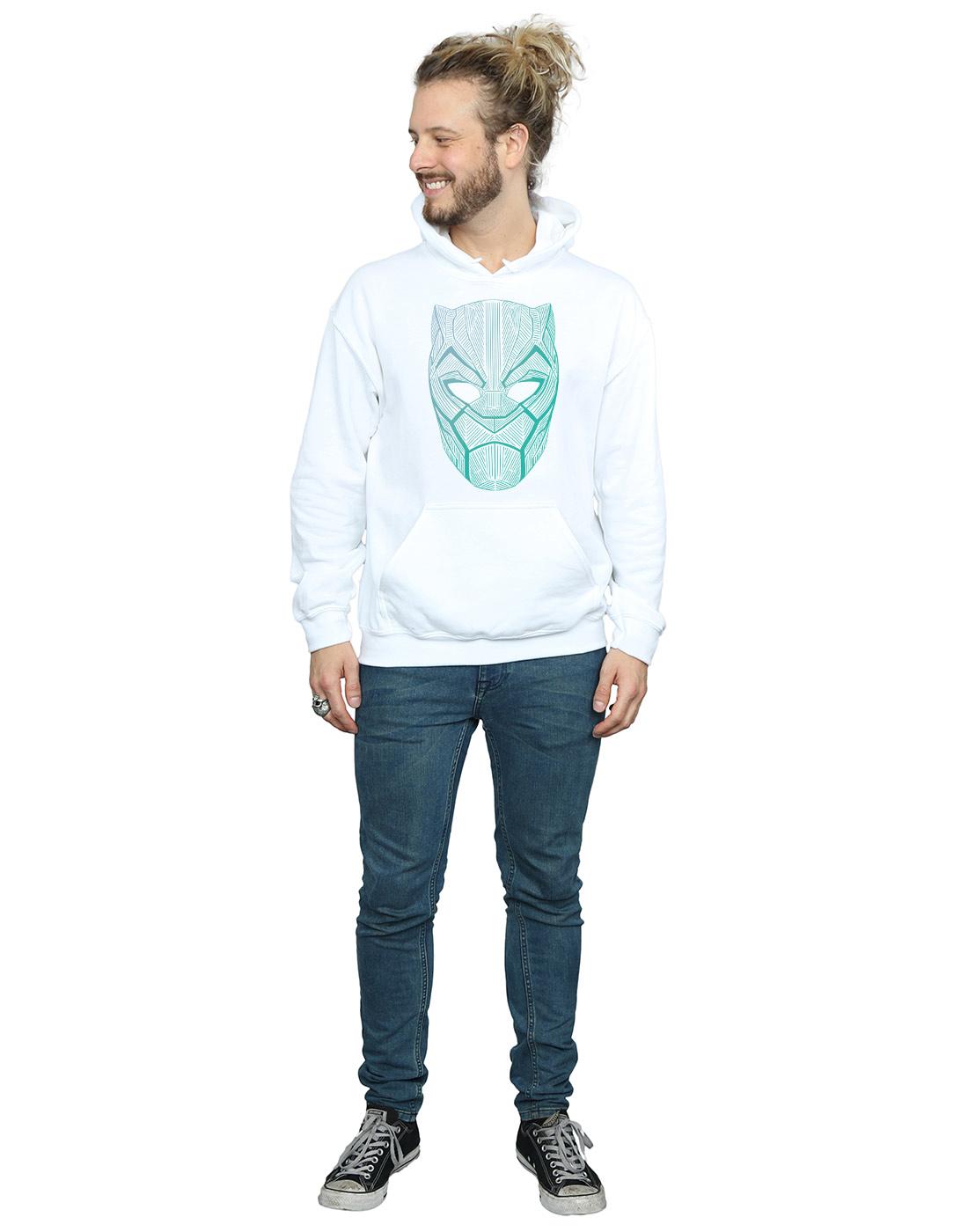 White - Lifestyle - Marvel Mens Black Panther Tribal Mask Hoodie