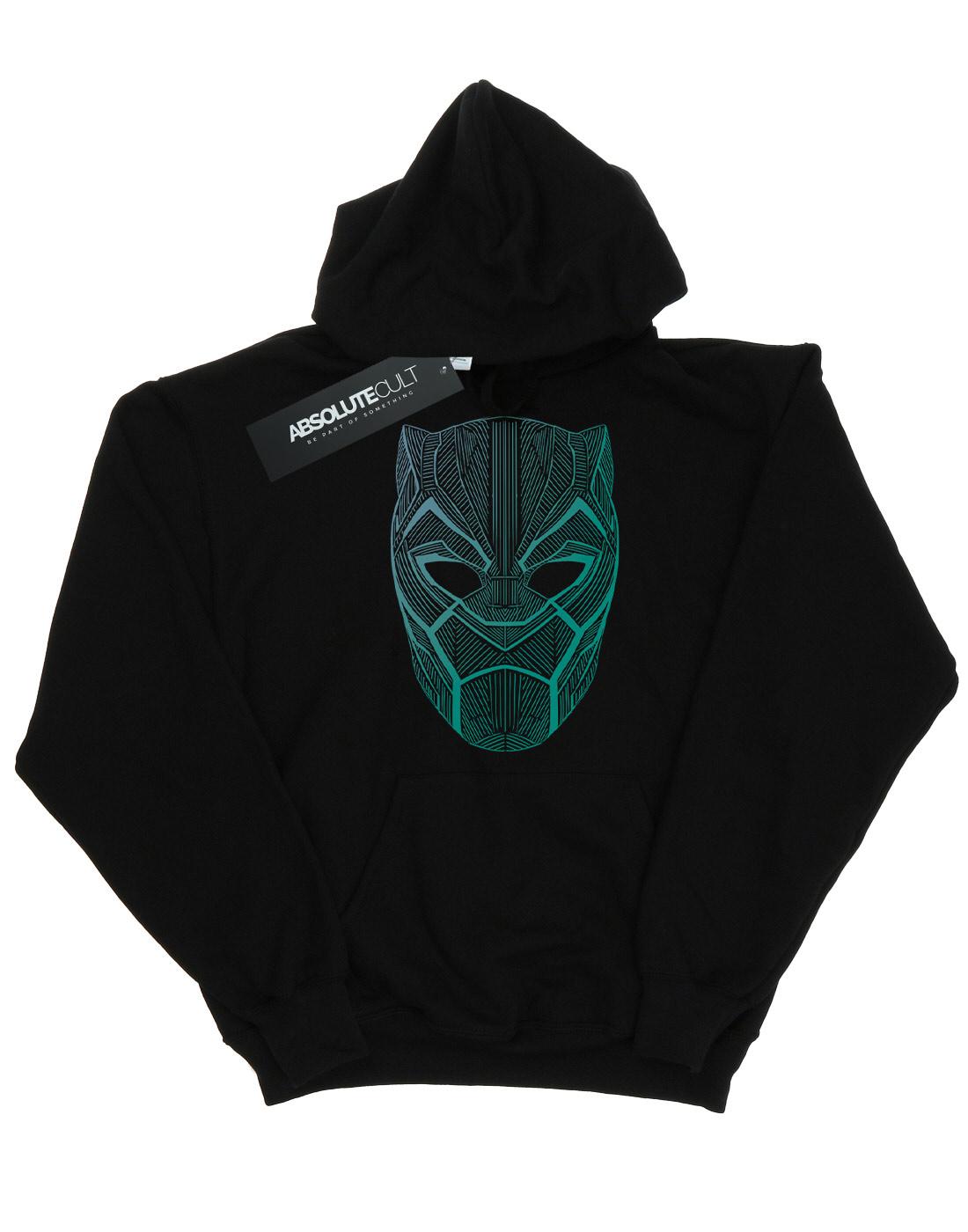 Black - Front - Marvel Mens Black Panther Tribal Mask Hoodie
