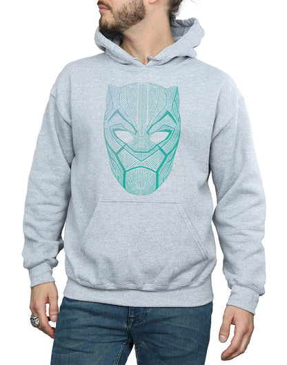 Sports Grey - Side - Marvel Mens Black Panther Tribal Mask Hoodie