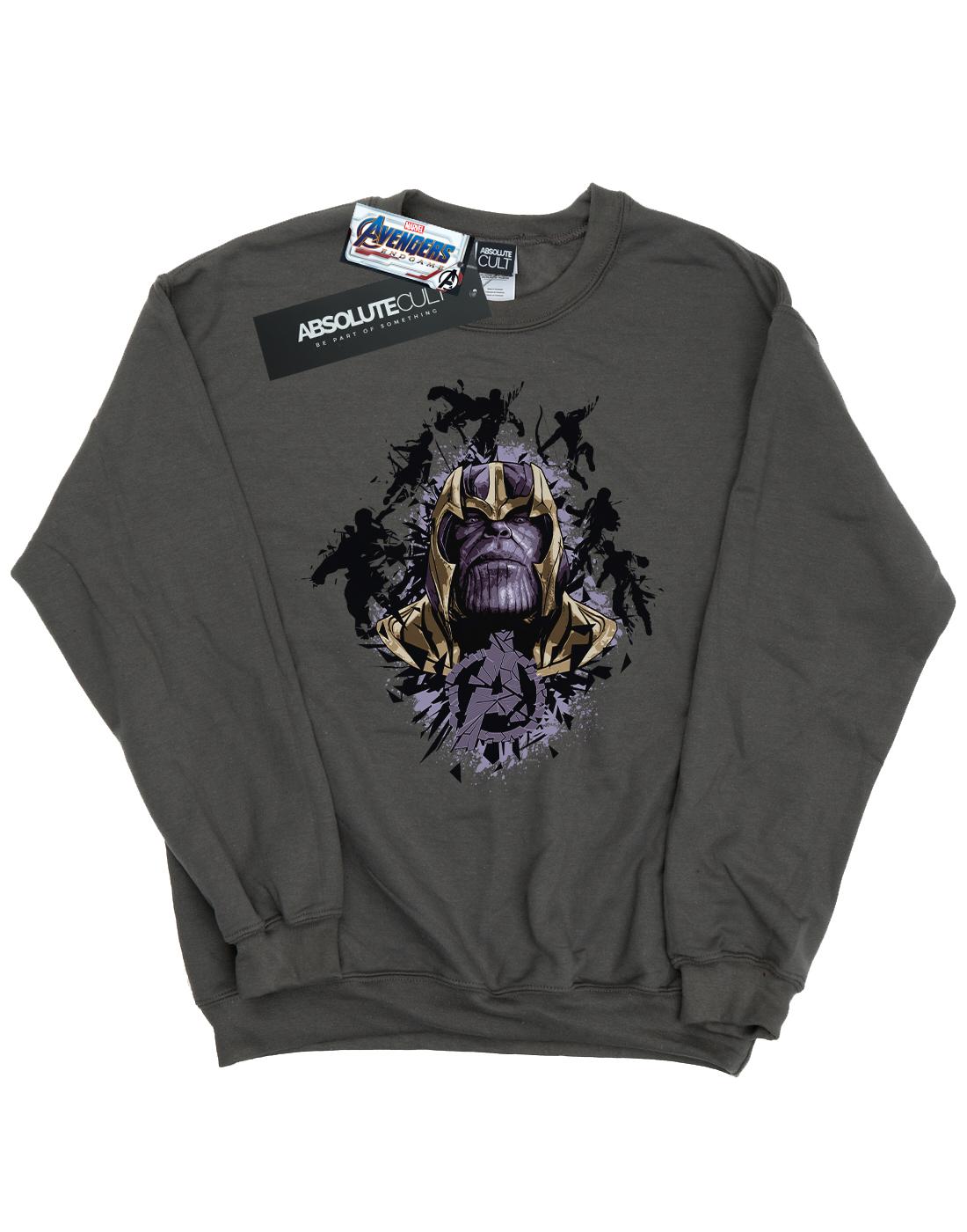 Charcoal - Front - Marvel Mens Avengers Endgame Warlord Thanos Cotton Sweatshirt