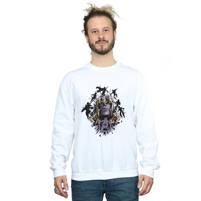 White - Back - Marvel Mens Avengers Endgame Warlord Thanos Cotton Sweatshirt