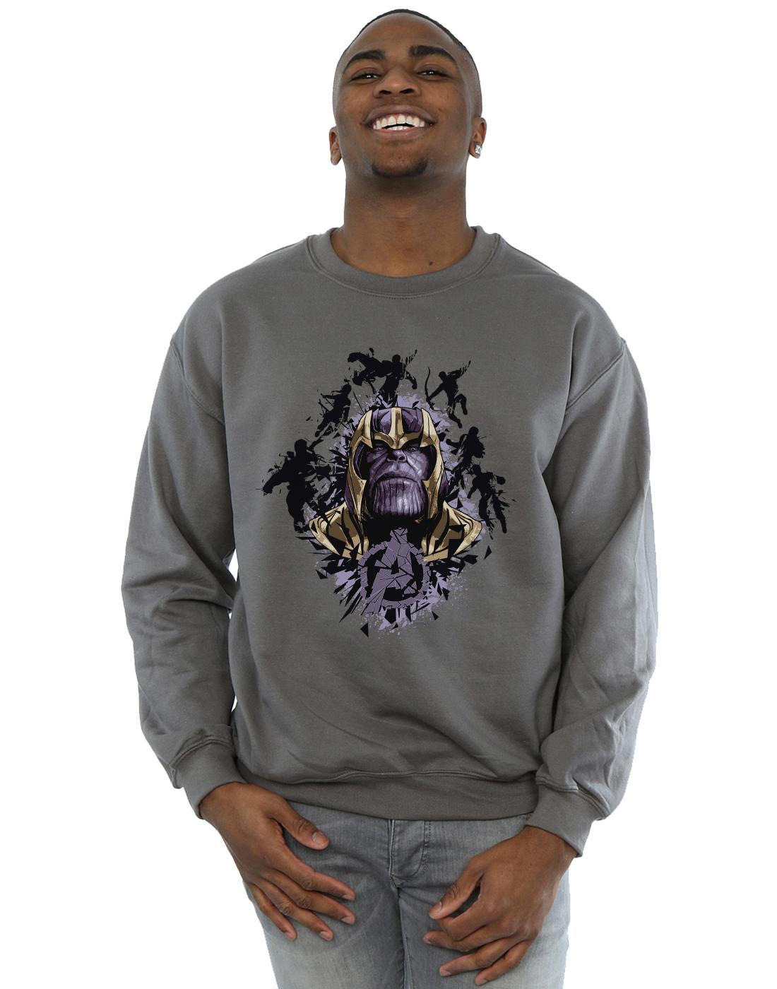 Charcoal - Back - Marvel Mens Avengers Endgame Warlord Thanos Cotton Sweatshirt