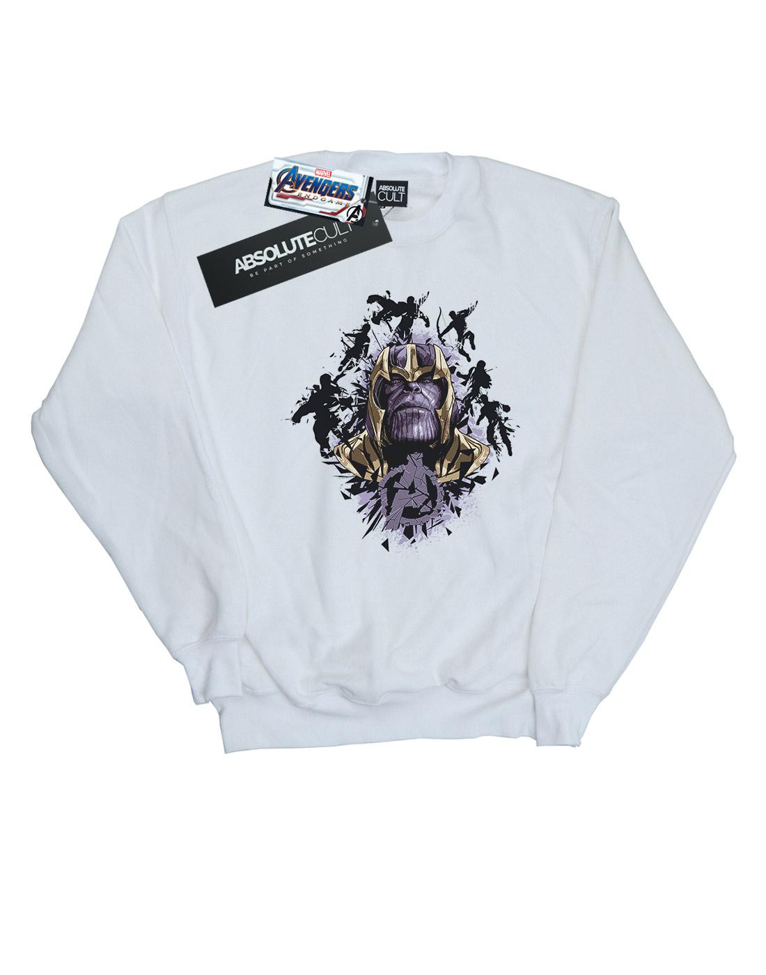 White - Front - Marvel Mens Avengers Endgame Warlord Thanos Cotton Sweatshirt