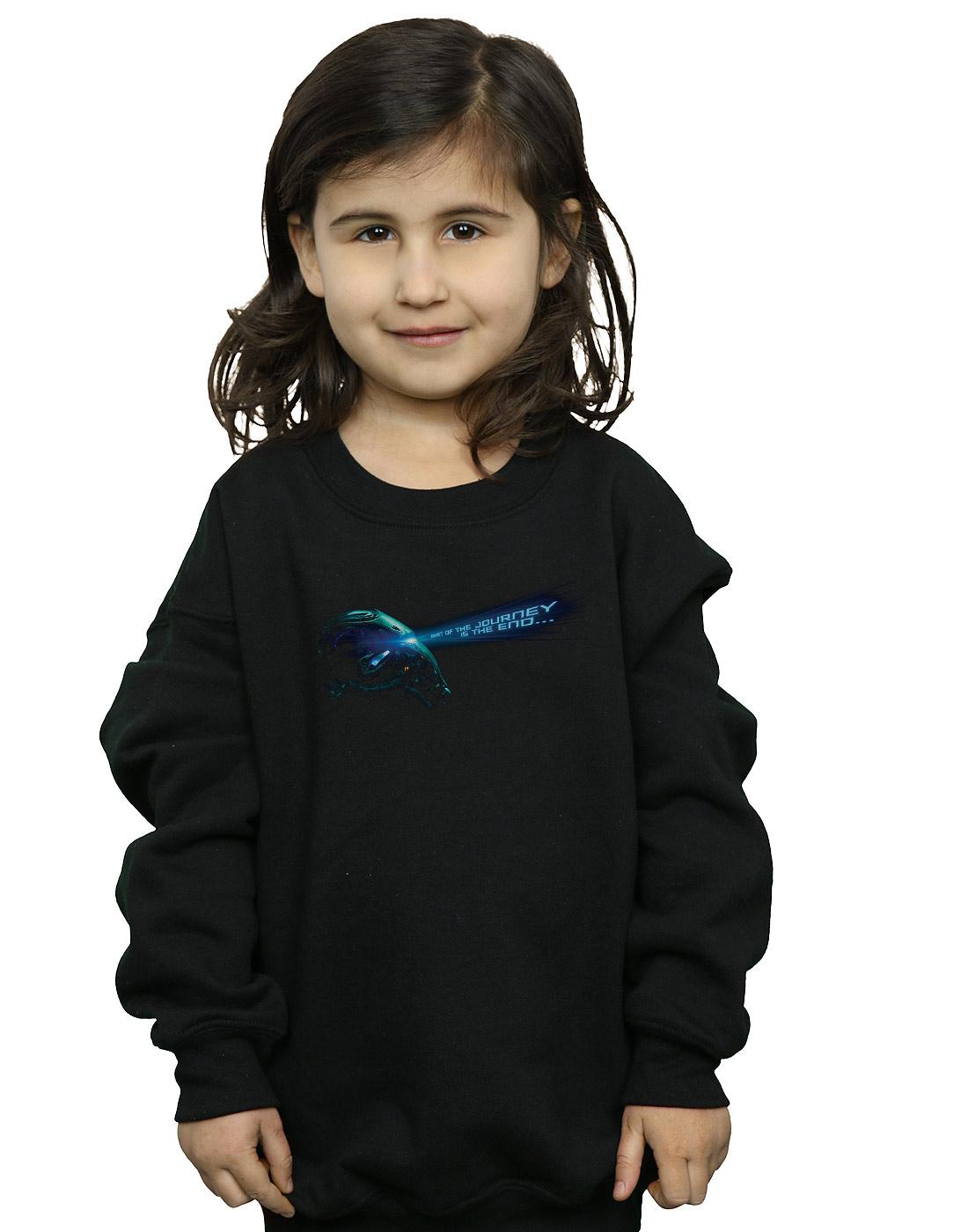 Black - Back - Marvel Girls Avengers Endgame Part Of The Journey Is The End Sweatshirt