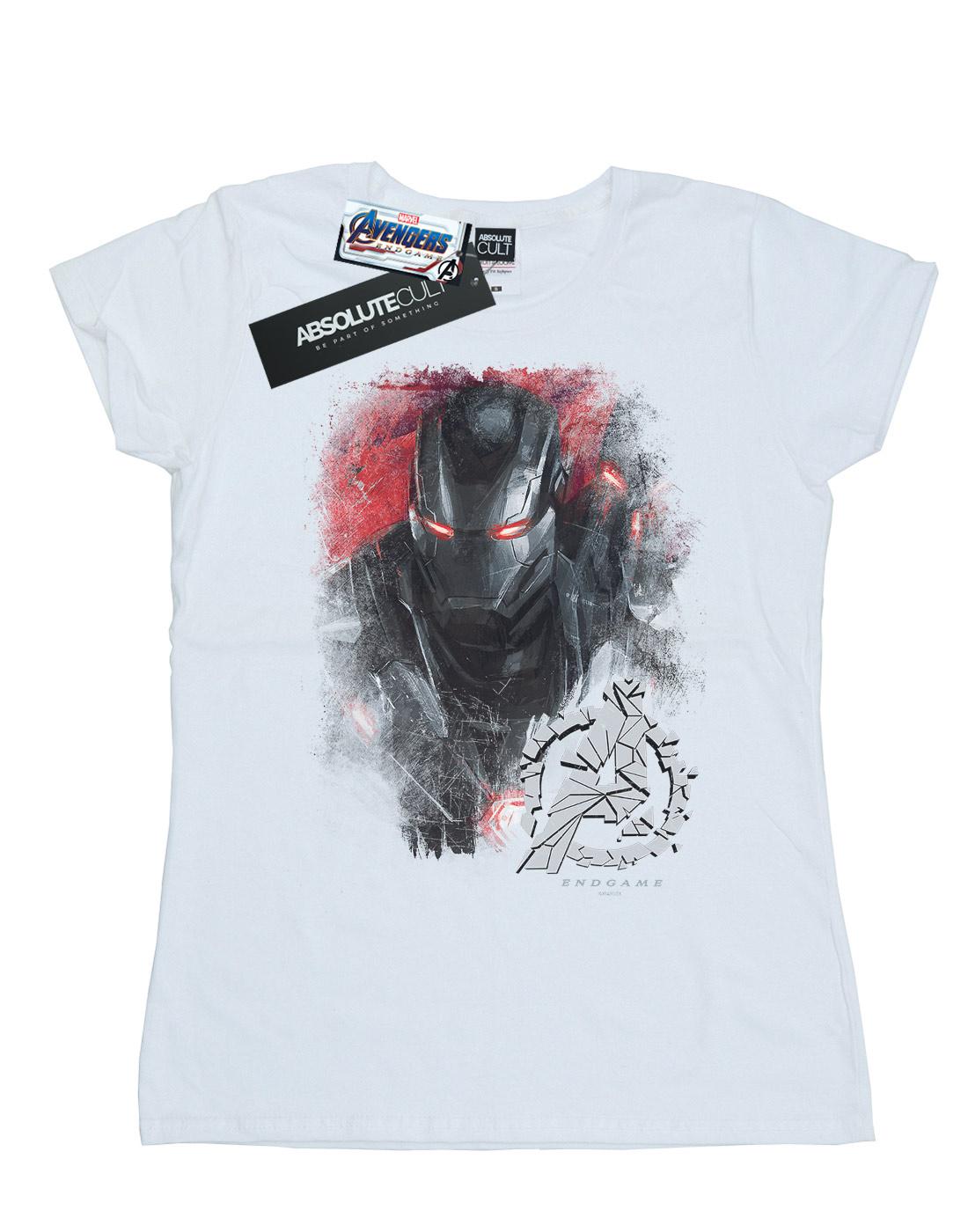 White - Front - Marvel Womens-Ladies Avengers Endgame War Machine Brushed Cotton T-Shirt
