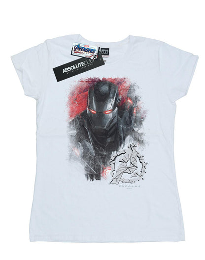 White - Front - Marvel Womens-Ladies Avengers Endgame War Machine Brushed Cotton T-Shirt