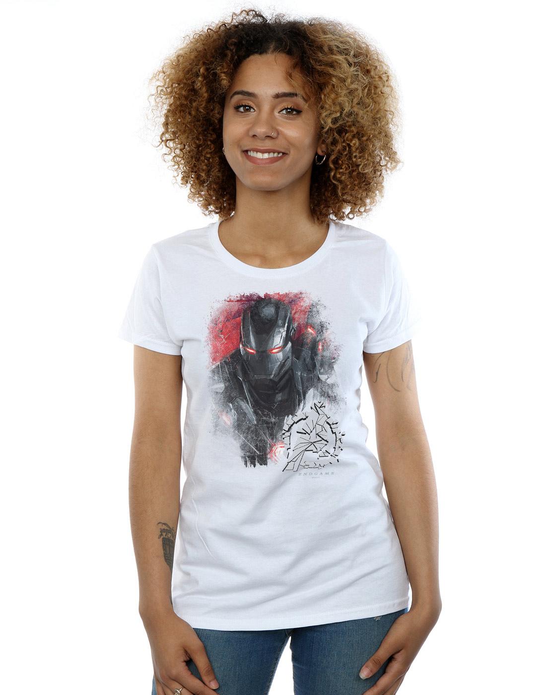 White - Back - Marvel Womens-Ladies Avengers Endgame War Machine Brushed Cotton T-Shirt