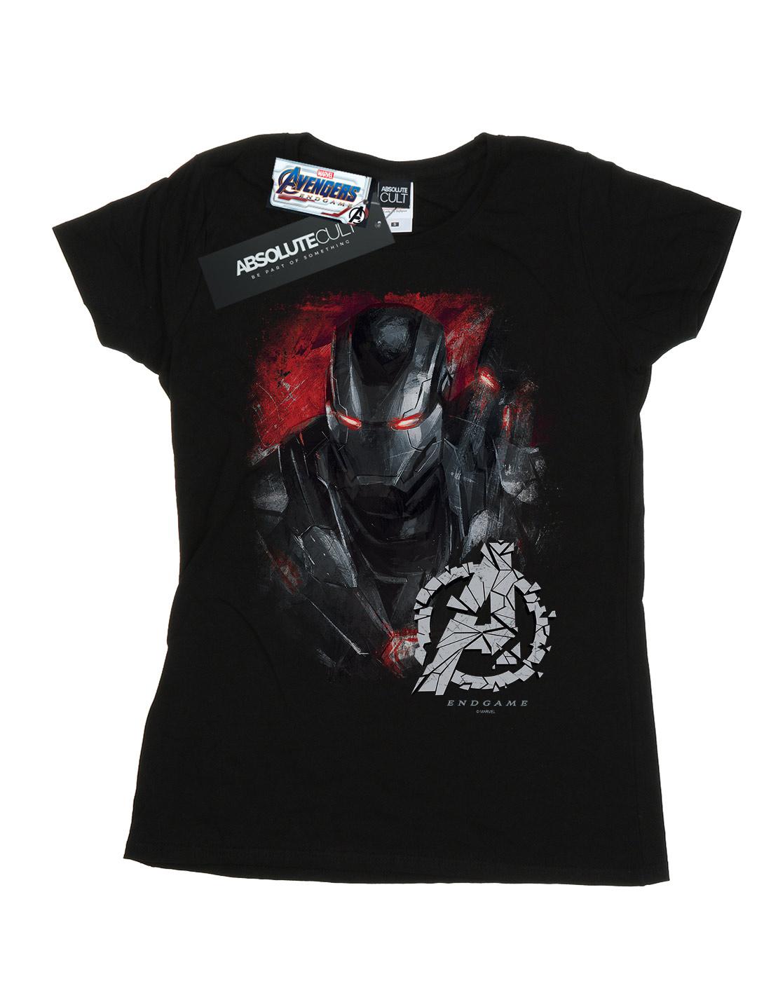 Black - Front - Marvel Womens-Ladies Avengers Endgame War Machine Brushed Cotton T-Shirt