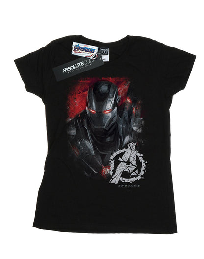 Black - Front - Marvel Womens-Ladies Avengers Endgame War Machine Brushed Cotton T-Shirt