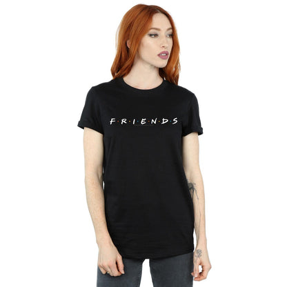 Black - Back - Friends Womens-Ladies Logo Boyfriend Cotton T-Shirt