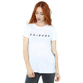 White - Side - Friends Womens-Ladies Logo Boyfriend Cotton T-Shirt