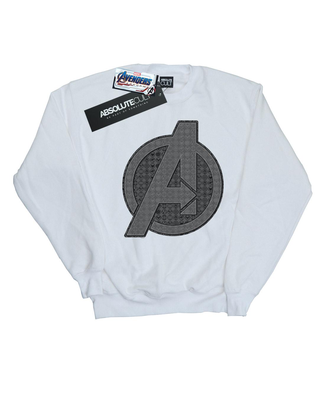 White - Front - Marvel Mens Avengers Endgame Iconic Logo Cotton Sweatshirt