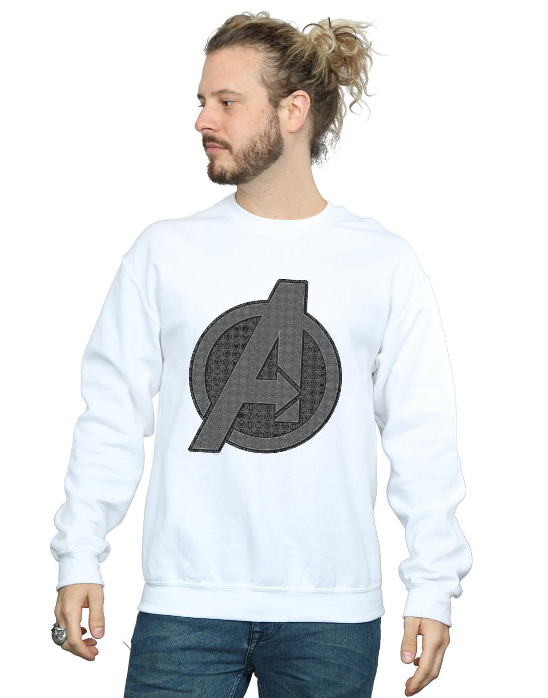 White - Back - Marvel Mens Avengers Endgame Iconic Logo Cotton Sweatshirt
