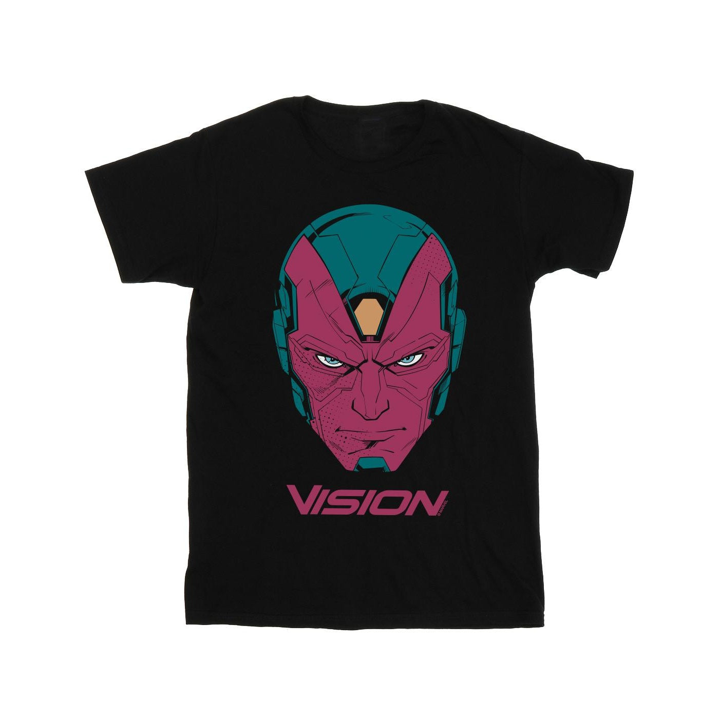 Black - Front - Marvel Womens-Ladies Avengers Vision Head Cotton Boyfriend T-Shirt