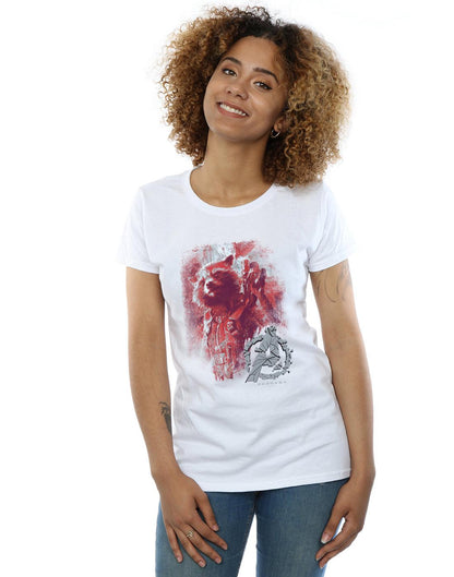 White - Back - Marvel Womens-Ladies Avengers Endgame Rocket Brushed Cotton T-Shirt