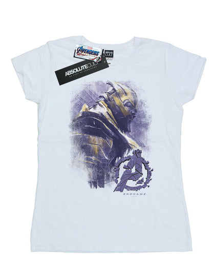 White - Front - Marvel Womens-Ladies Avengers Endgame Thanos Brushed Cotton T-Shirt