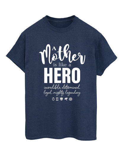 Navy Blue - Front - Marvel Womens-Ladies Avengers Mother Hero Cotton Boyfriend T-Shirt
