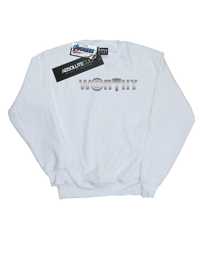 White - Front - Marvel Girls Avengers Endgame Worthy Sweatshirt