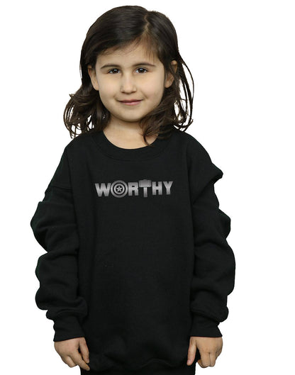 Black - Back - Marvel Girls Avengers Endgame Worthy Sweatshirt