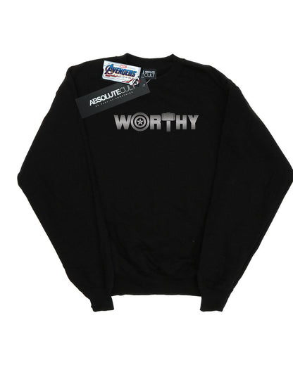 Black - Front - Marvel Girls Avengers Endgame Worthy Sweatshirt