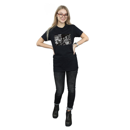 Black - Lifestyle - AC-DC Womens-Ladies Badges And Posters Collection Cotton Boyfriend T-Shirt