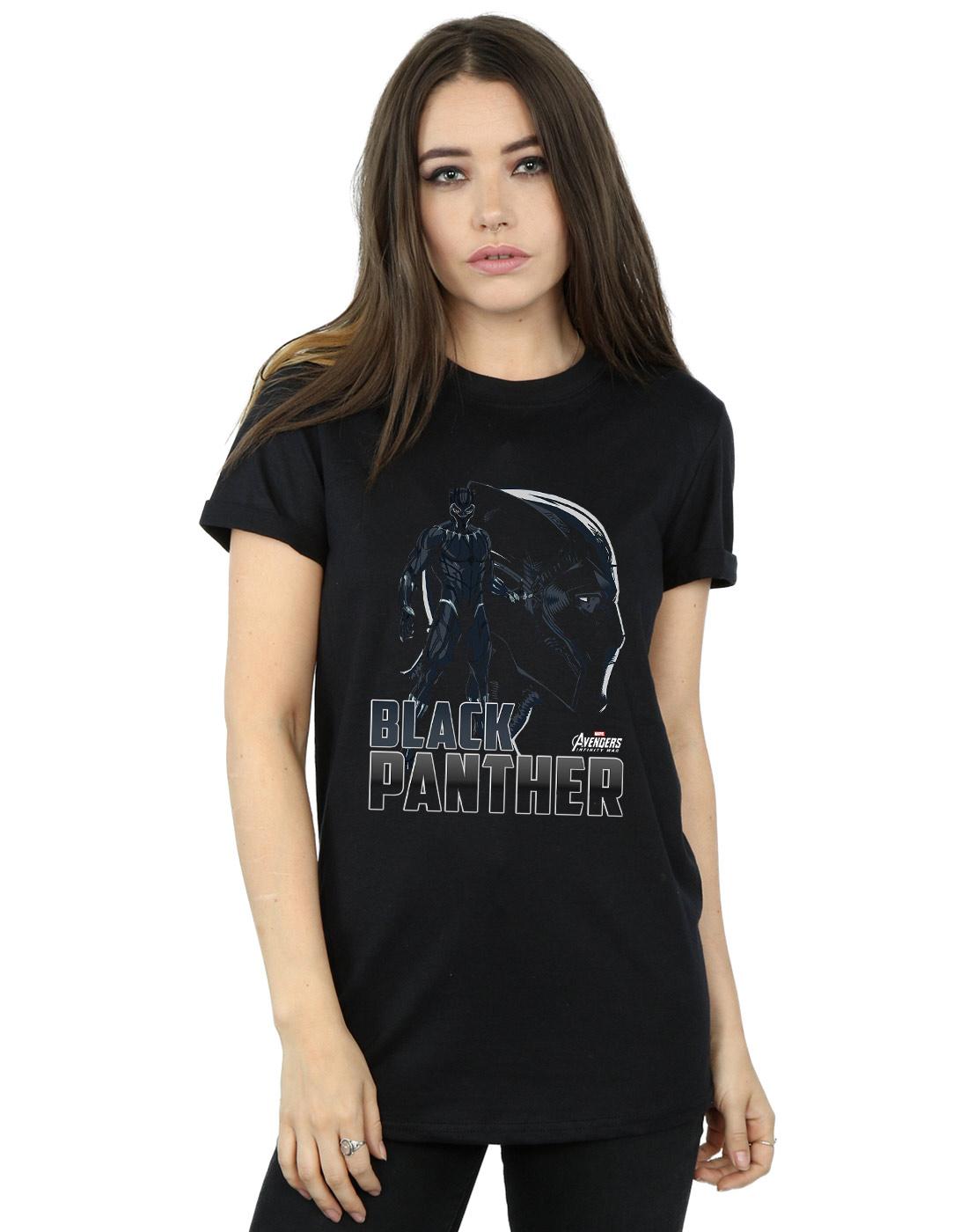 Black - Lifestyle - Avengers Infinity War Womens-Ladies Black Panther Cotton Boyfriend T-Shirt