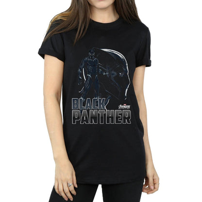 Black - Pack Shot - Avengers Infinity War Womens-Ladies Black Panther Cotton Boyfriend T-Shirt