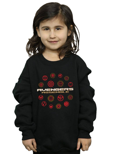 Black - Back - Marvel Girls Avengers Endgame Avengers Assemble Sweatshirt