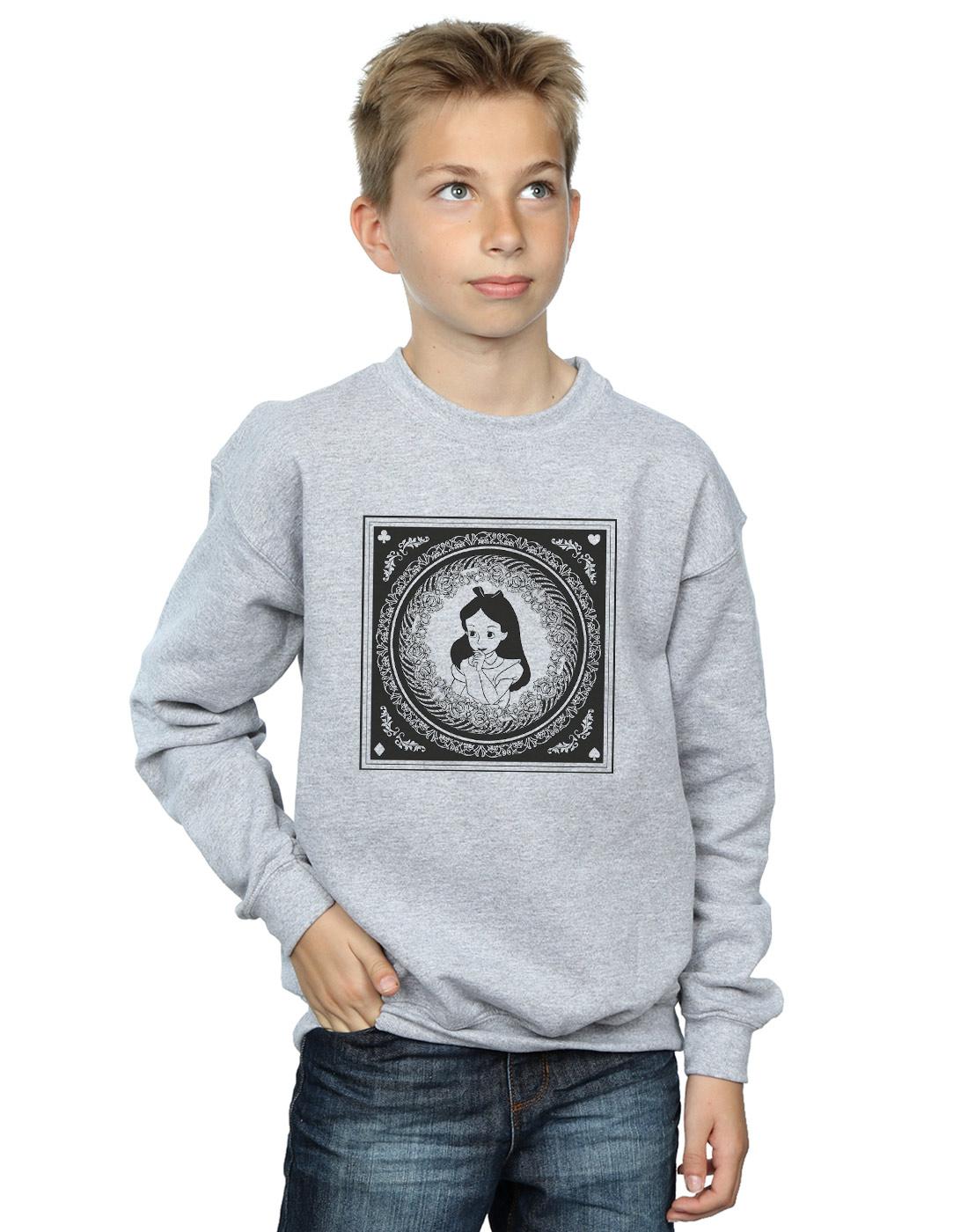 Sports Grey - Back - Disney Boys Alice In Wonderland Box Sweatshirt