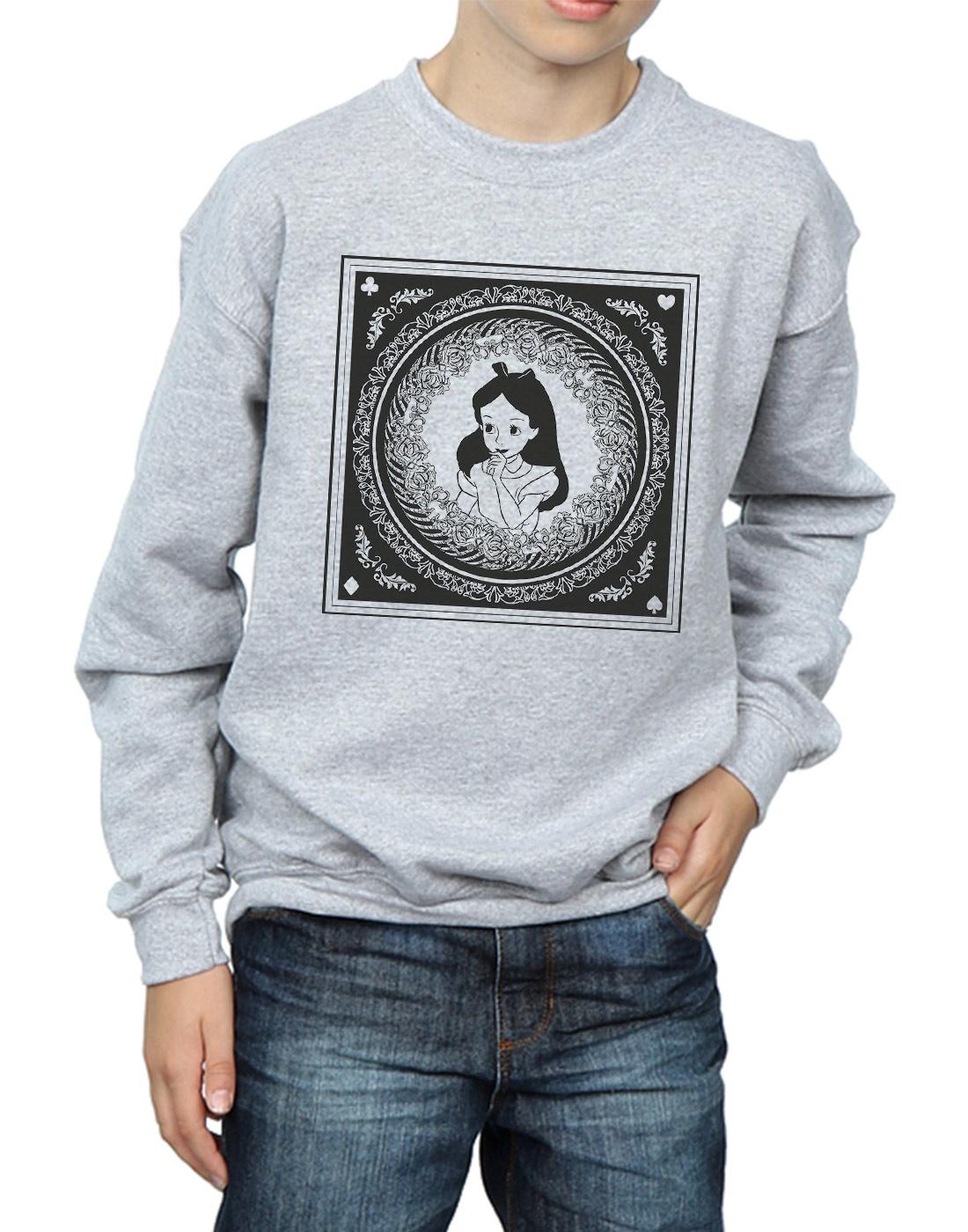 Sports Grey - Side - Disney Boys Alice In Wonderland Box Sweatshirt