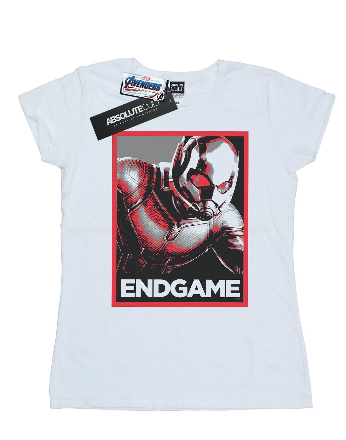 White - Front - Marvel Womens-Ladies Avengers Endgame Ant-Man Poster Cotton T-Shirt