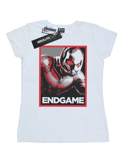 White - Front - Marvel Womens-Ladies Avengers Endgame Ant-Man Poster Cotton T-Shirt