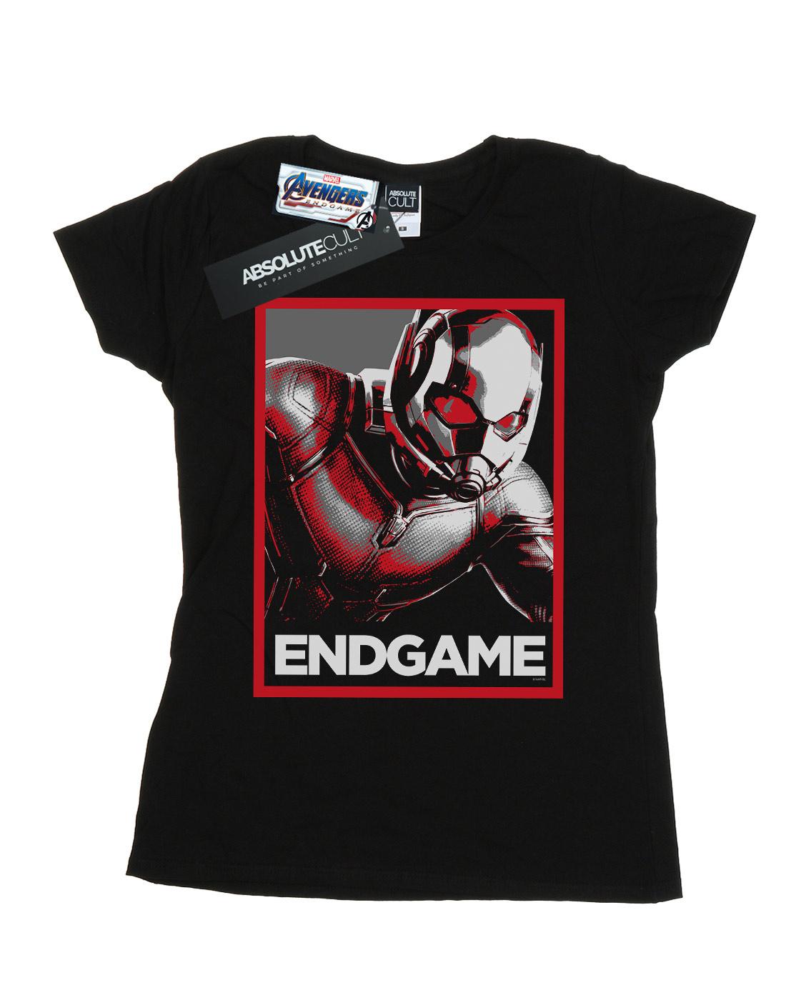 Black - Front - Marvel Womens-Ladies Avengers Endgame Ant-Man Poster Cotton T-Shirt
