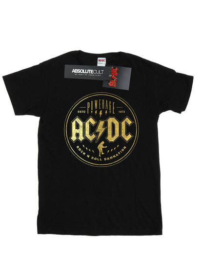 Black - Front - AC-DC Womens-Ladies Rock N Roll Damnation Cotton Boyfriend T-Shirt
