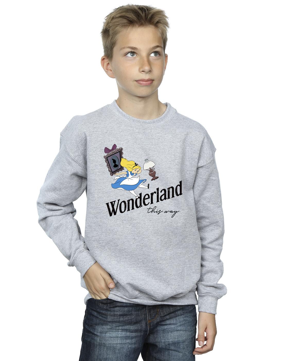 Sports Grey - Back - Disney Boys Alice In Wonderland This Way Sweatshirt