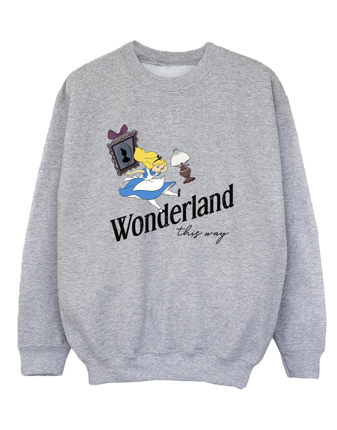 Sports Grey - Front - Disney Boys Alice In Wonderland This Way Sweatshirt