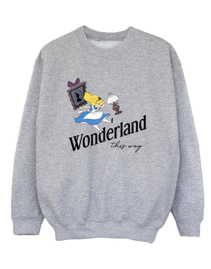 Sports Grey - Front - Disney Boys Alice In Wonderland This Way Sweatshirt