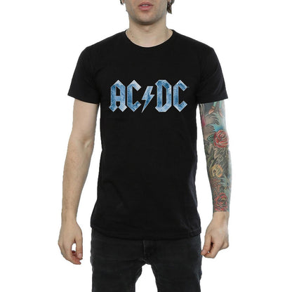 Black - Front - AC-DC Mens Ice Logo Cotton T-Shirt
