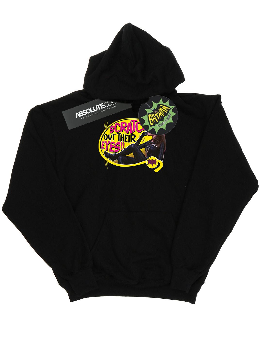 Black - Front - DC Comics Mens Batman TV Series Catwoman Scratch Hoodie