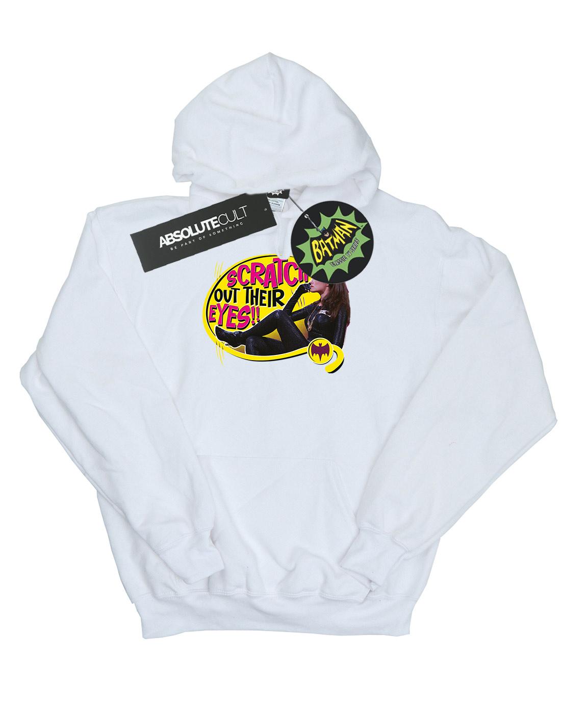 White - Front - DC Comics Mens Batman TV Series Catwoman Scratch Hoodie