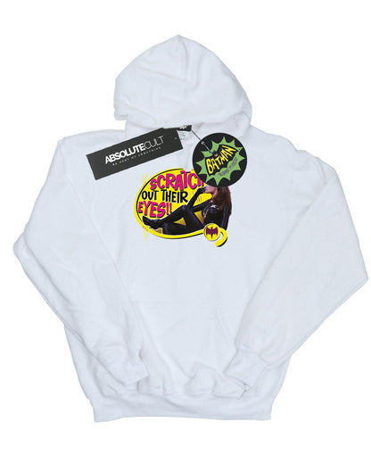 White - Front - DC Comics Mens Batman TV Series Catwoman Scratch Hoodie