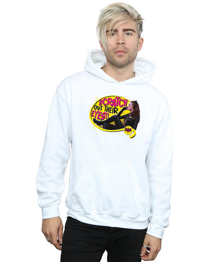 White - Back - DC Comics Mens Batman TV Series Catwoman Scratch Hoodie