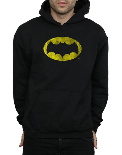 Black - Side - DC Comics Mens Batman TV Series Distressed Logo Hoodie