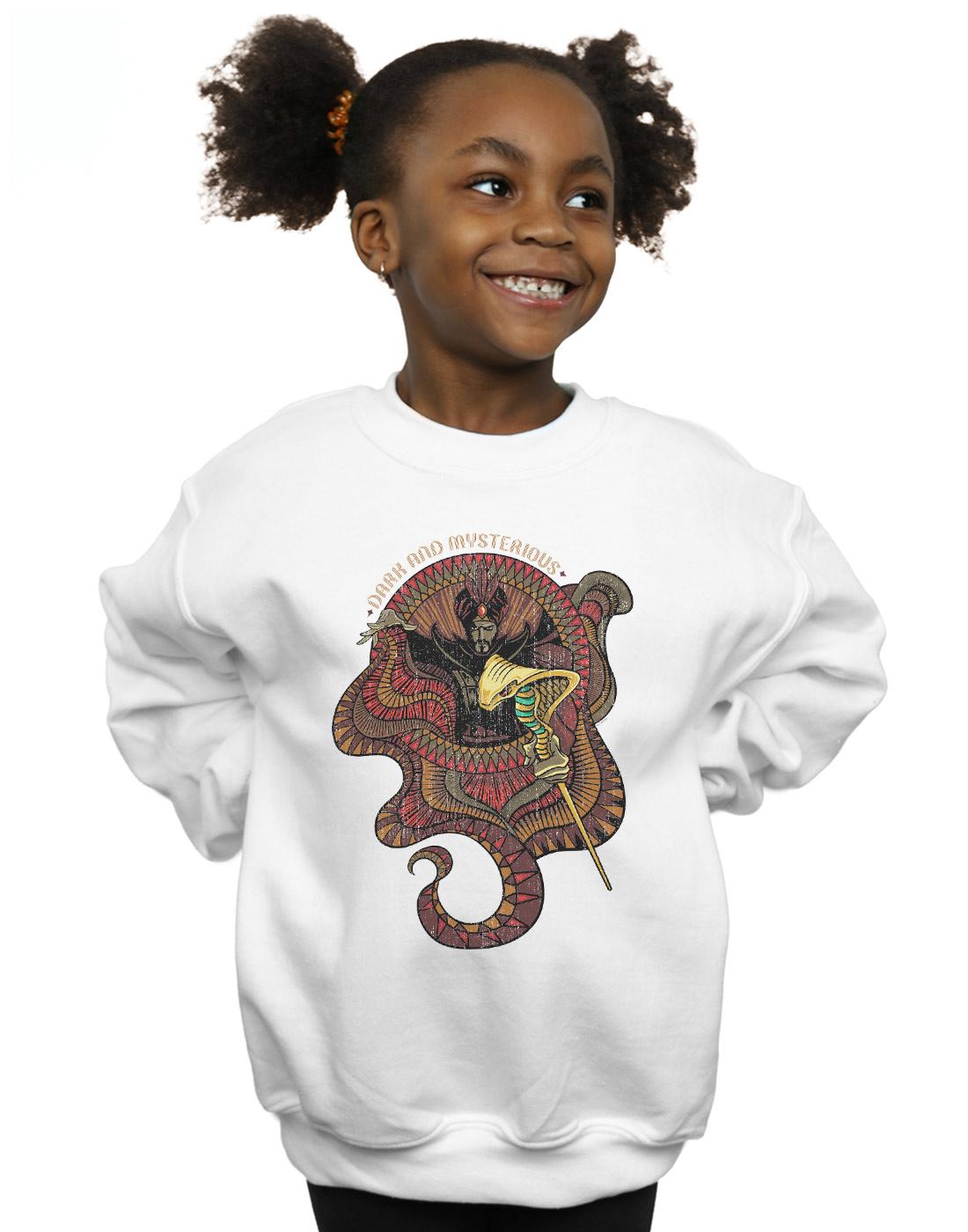 White - Back - Disney Girls Aladdin Movie Jafar Dark And Mysterious Sweatshirt