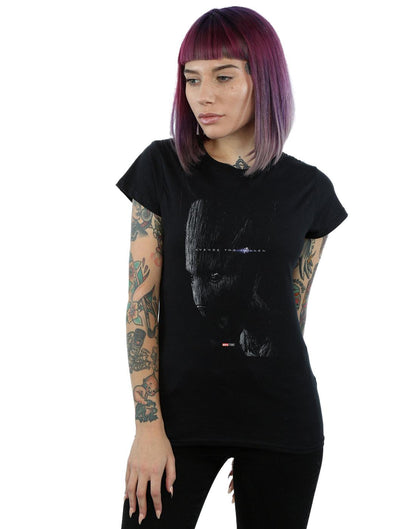 Black - Back - Marvel Womens-Ladies Avengers Endgame Avenge The Fallen Groot Cotton T-Shirt