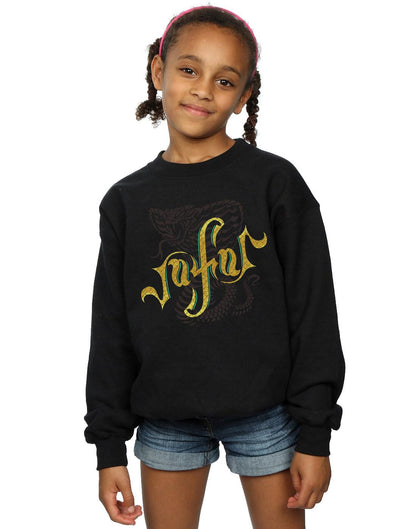 Black - Back - Disney Girls Aladdin Movie Jafar Snake Logo Sweatshirt