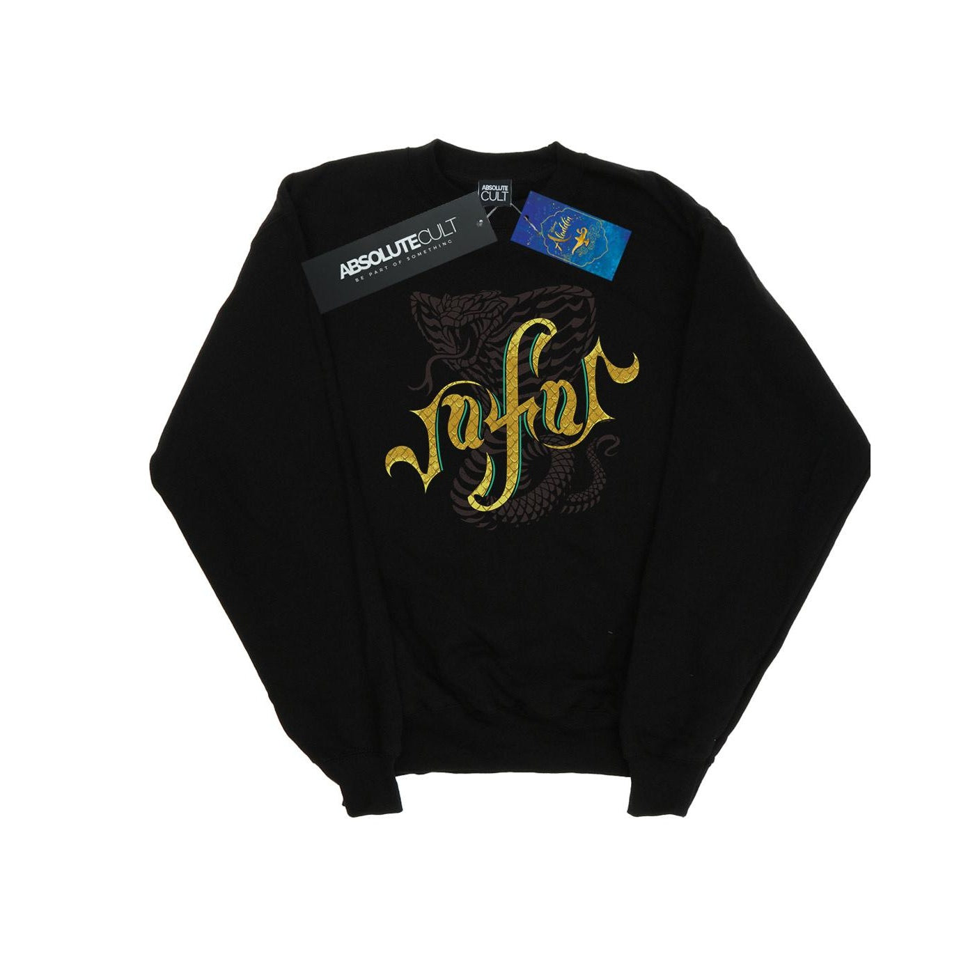 Black - Front - Disney Girls Aladdin Movie Jafar Snake Logo Sweatshirt
