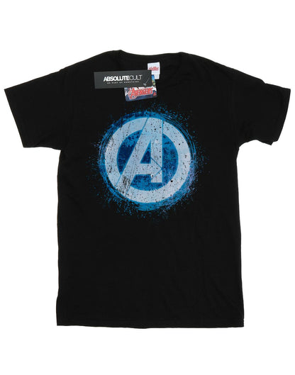 Black - Front - Marvel Mens Avengers Glowing Logo T-Shirt