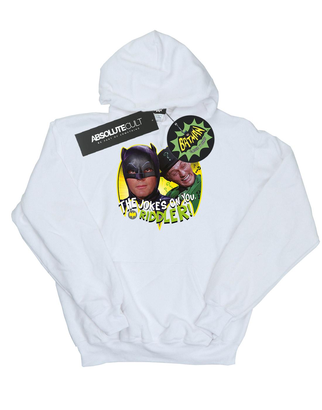 White - Front - DC Comics Mens Batman TV Series The Riddler Joke Hoodie